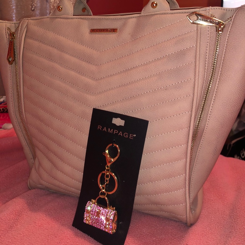 Rampage blush handbag with keychain